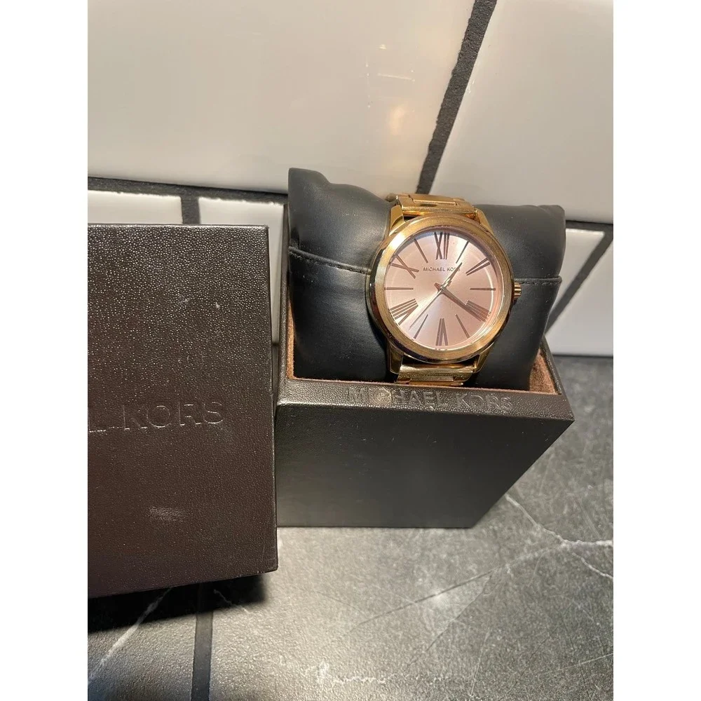 Ladies Copper/Rose Gold Tone Michael Kors Watch with Box - New Battery